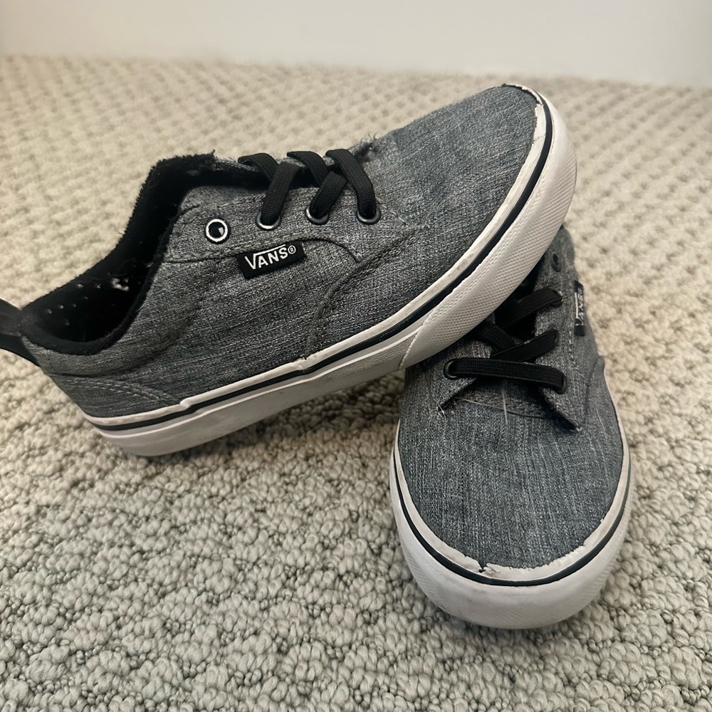 Boys Slip On Gray Classic Vans Size 12